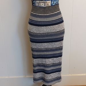 Free people long striped ribbed skirt medium